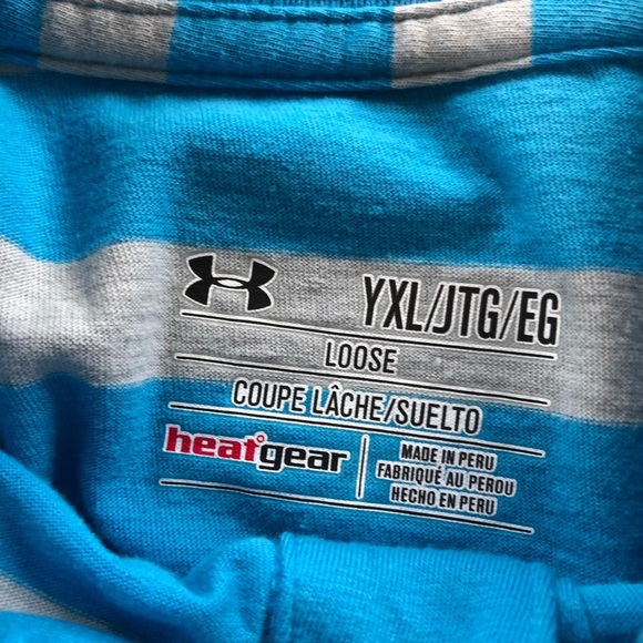 Under Armour Polo Stripe Cotton Heat Gear YXL - Picture 4 of 6